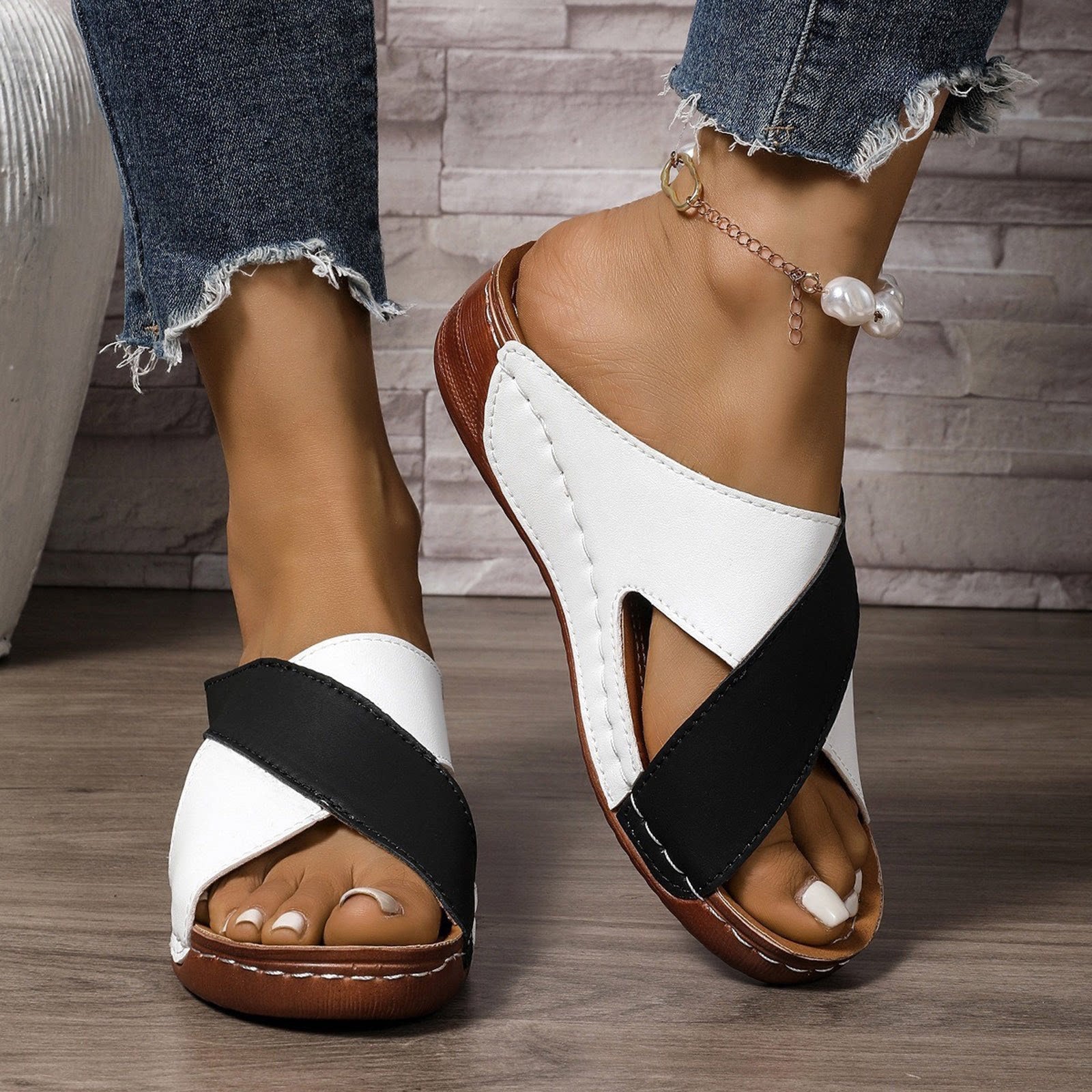 Colorblock Beach Shoes Slippers
