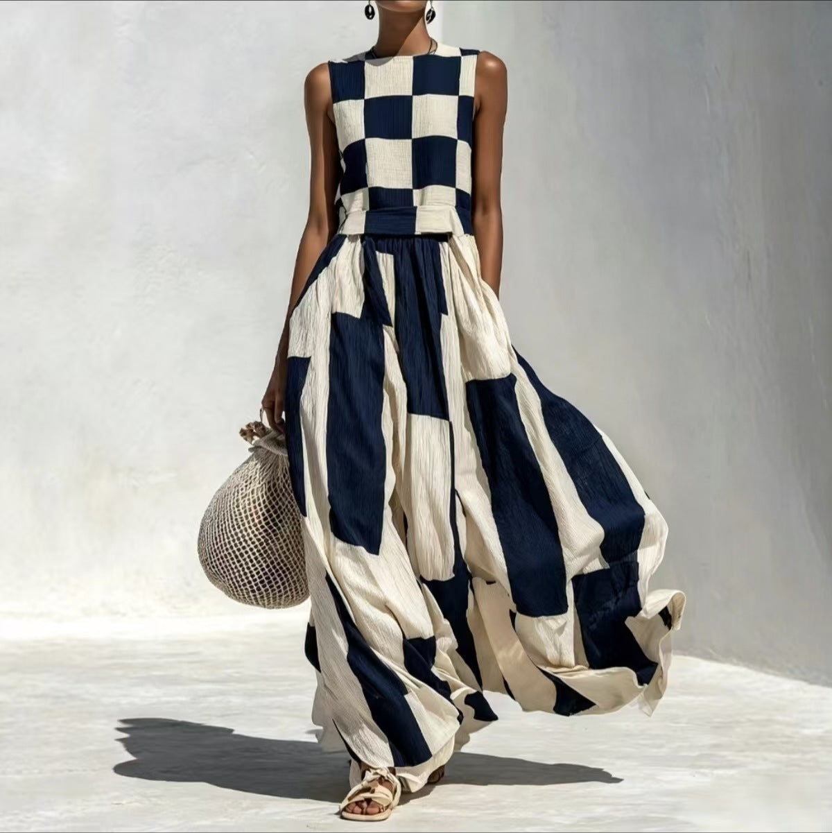 Plaid Sleeveless Dress