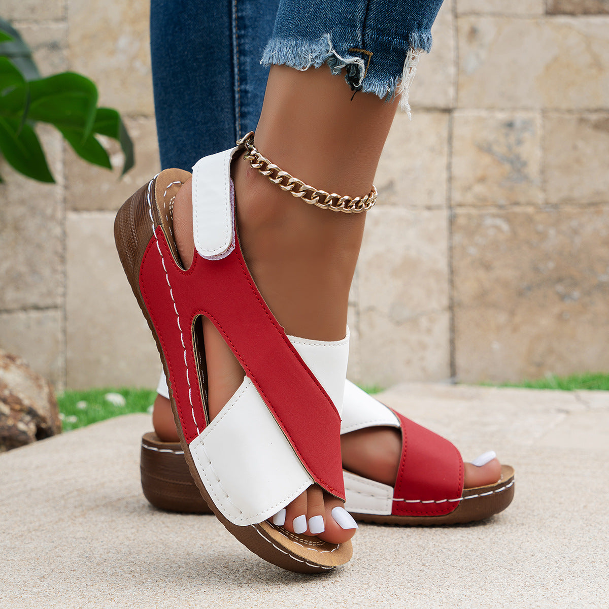 Colorblock Beach Shoes Slippers