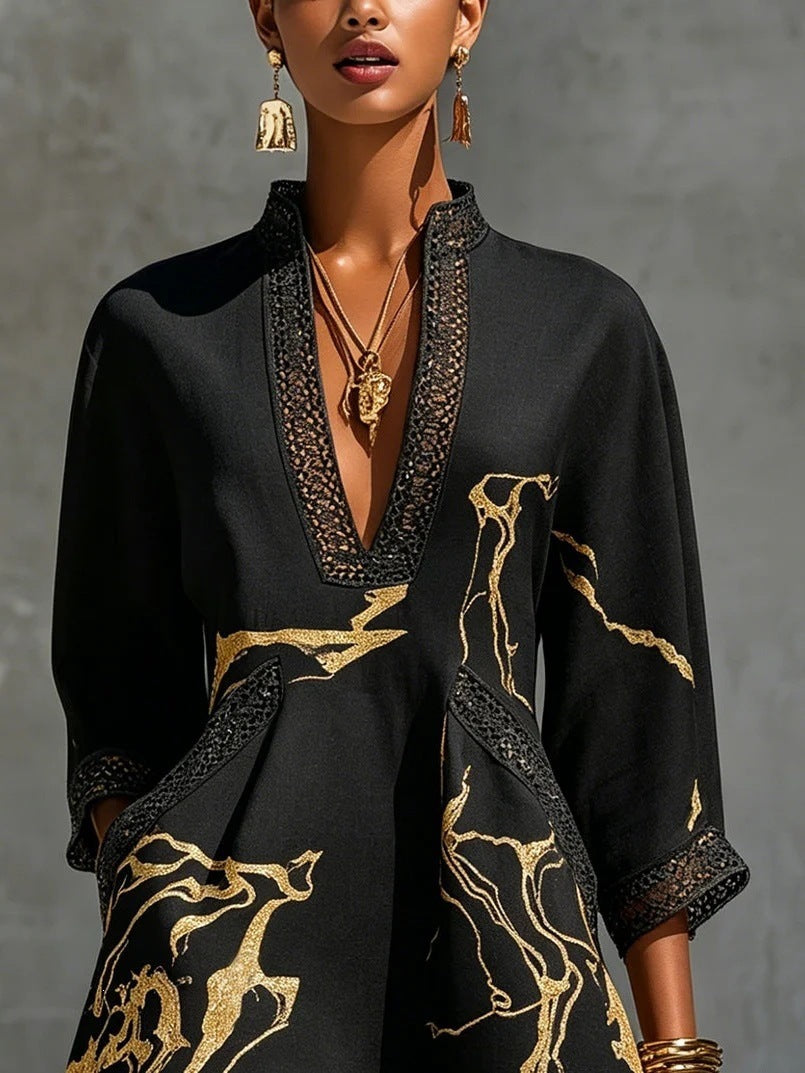 Abstract Print Dress