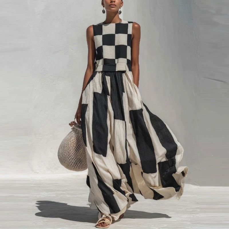 Plaid Sleeveless Dress