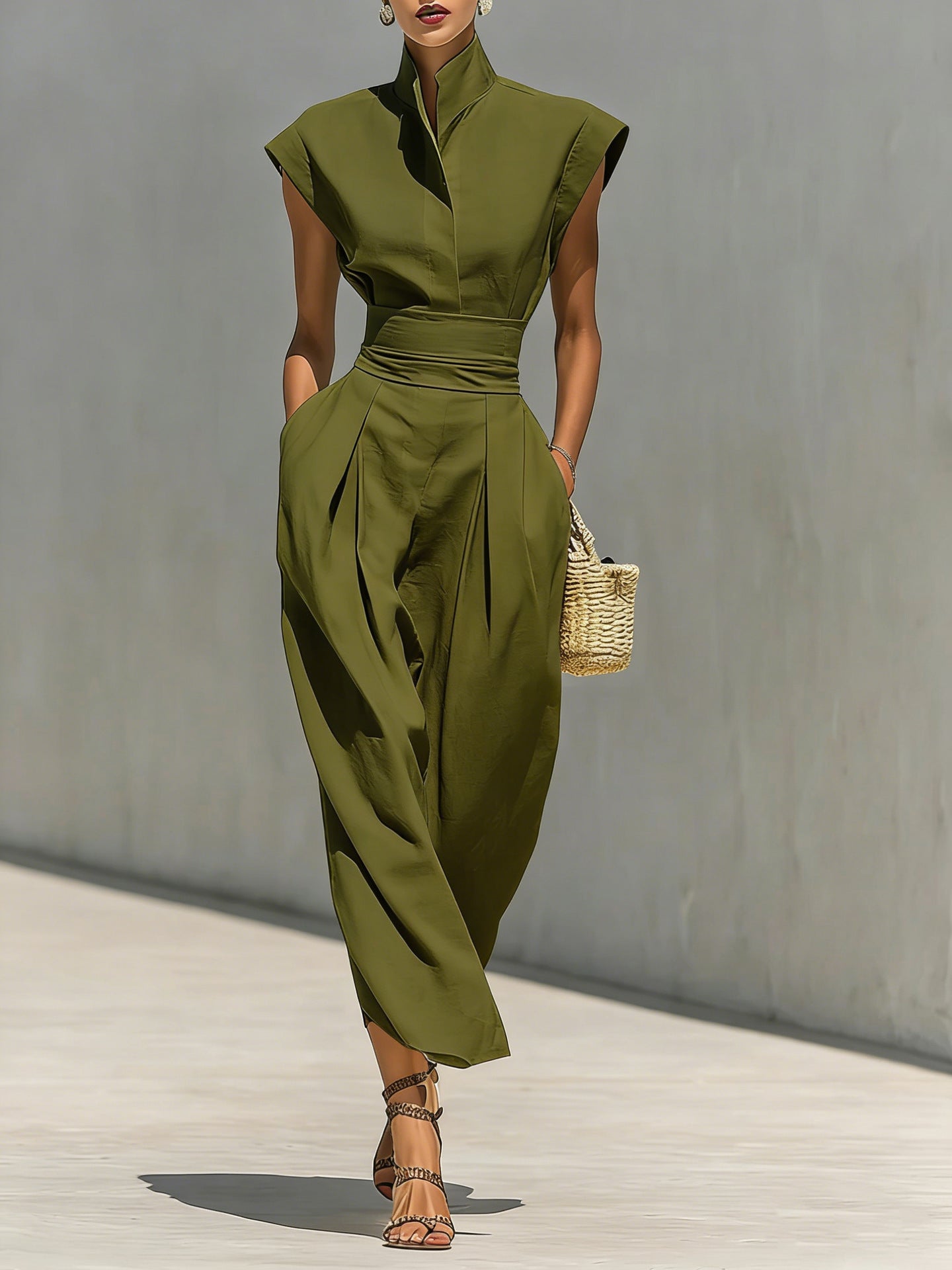 Robe ample à col roulé