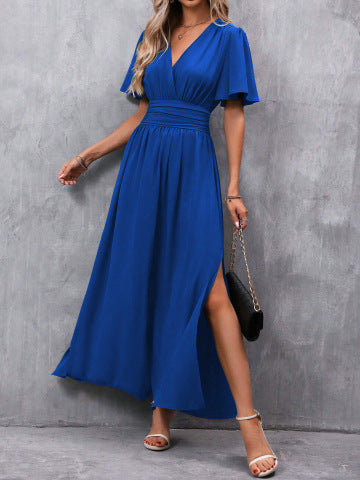 Fairy Sleeve Slit Dress